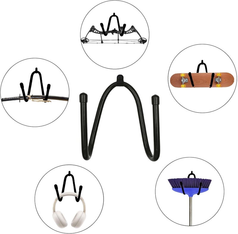 GRSECPO Skateboard Wall Mount Skateboard Wall Hanger Storage Rack Flexible Hanger - Fit Cruiser Boards, Skateboards, Penny Boards, Longboards,etc- W Style - No Board -2 Pack - Image 4